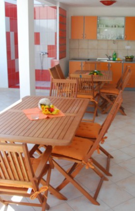 Outside kitchen and inside kitchen